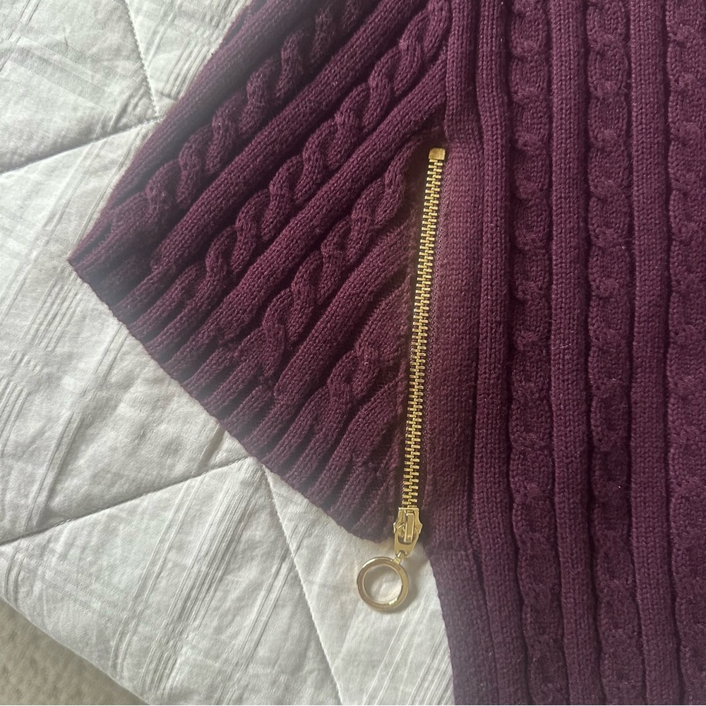 525 America Maroon Asymmetrical Turtleneck Sweater- Sz Women’s S - Picture 2 of 10